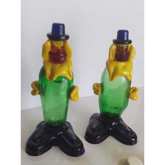 Murano Italy Multi Color Glass Circus Clowns Set of 2 - Picture 15 of 15